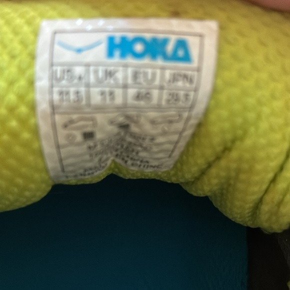 Hoka Gray and Yellow Athletic Shoes with Dynamic Design Barely Used - Picture 7 of 7